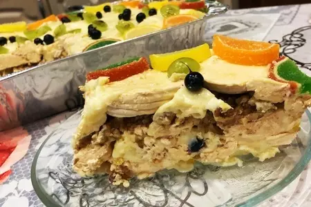 Торт без выпечки нежность