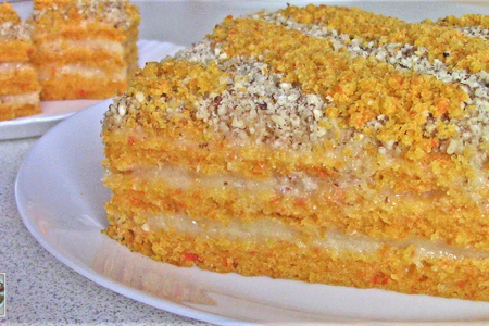 Постный (вегетарианский) морковный торт с цитрусовым кремом