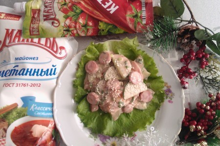 Салат с сосисками и кетчупом махеевъ #махеевъ_чудеса_за_полчаса