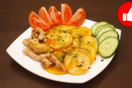 Картошка на молоке с курицей