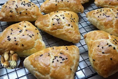 Ленивая самса с курицей, быстрое тесто