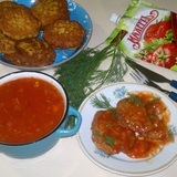 Икорные оладьи с томатно-луковой заливкой, "махеевъ", россия