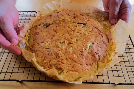 Фото к рецепту: Заливной пирог с капустой и овсянкой