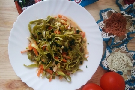 Тальятелле со шпинатом, овощами и кетчупом перечный микс "махеевъ", россия
