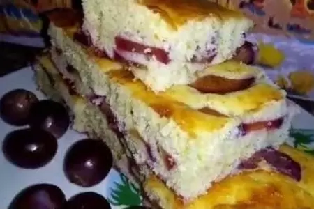 Быстрый пирог со сливами