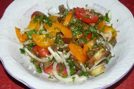 Салат из помидоров и баклажанов