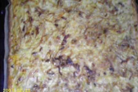 Фото к рецепту: Пирог с капустой (открытый)