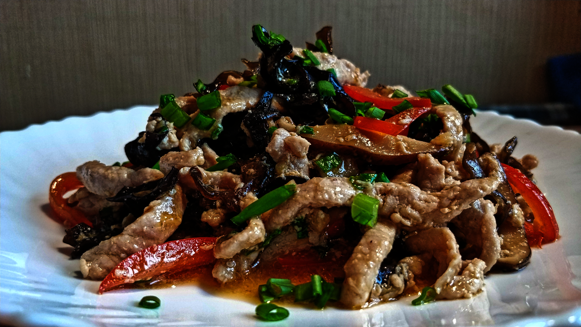 Мясо веревочкой по китайски в домашних