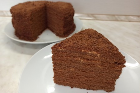 Нежный торт шоколадный медовик со сметанным кремом