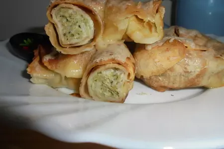 Запеченные блины со шпинатом и куриным фаршем #масленица 2021