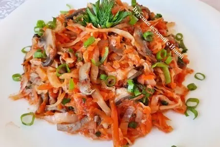Постная тушеная капуста с грибами