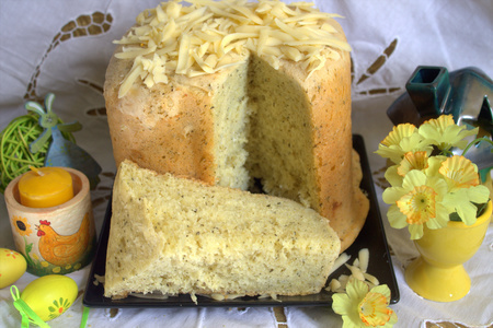 Фото к рецепту: Кулич сырный по-итальянски #пасха2021
