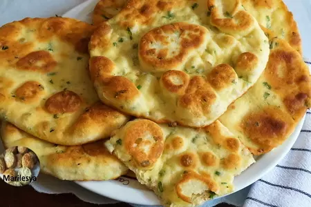 Творожные лепёшки с зеленью