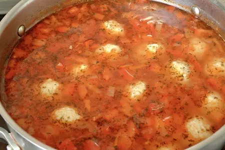 Овощной суп с мясными фрикадельками