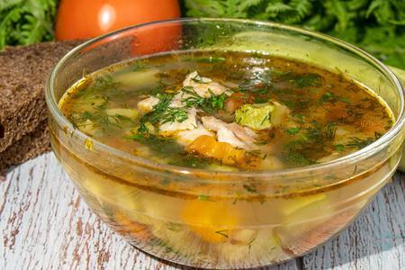 Летний куриный суп с овощами