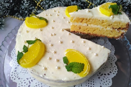 Лимонный торт с лимонным кремом
