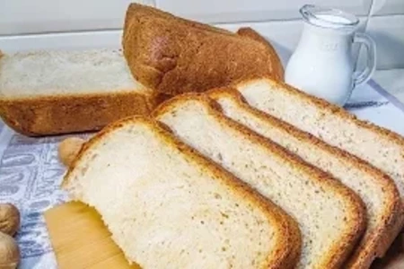 Хлеб пшеничный с цельнозерновой мукой в хлебопечке