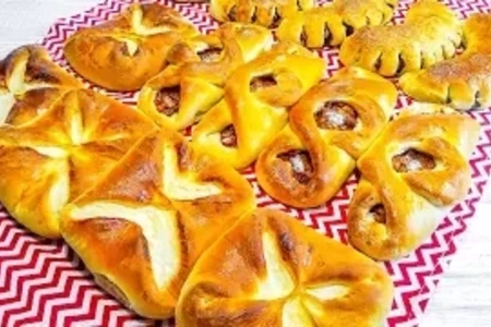 Пышные пироги с тремя начинками