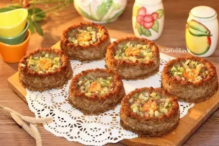 Корзиночки с луковым соусом #постныйстол