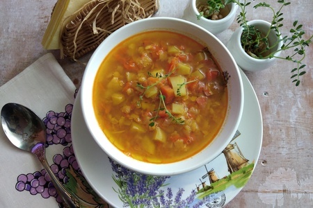 Фото к рецепту: Пряный гороховый карри суп #постныйстол