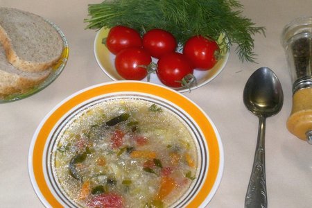 Фото к рецепту: Суп с рисом и овощами #постныйстол