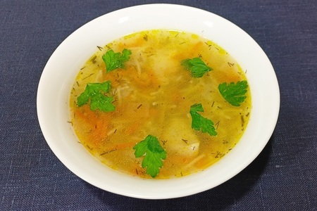 Фото к рецепту: Куриный суп с фасолью