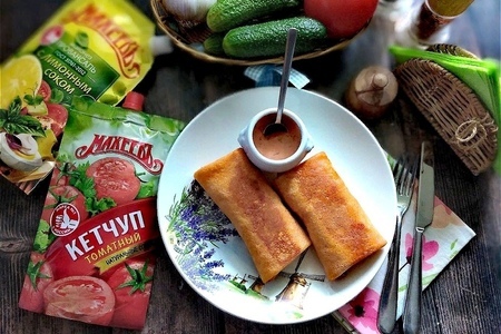 Фаршированные томатные блины “махеевъ” #махеевъ