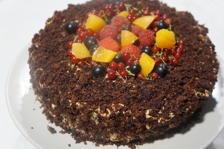 Фото к рецепту: Шоколадный торт на кефире