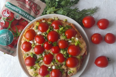 Фото к рецепту: Из лаваша "пицца" с ветчиной и помидорами черри "махеевъ"#махеевъ