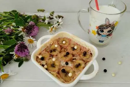 Запеченная овсяная каша с бананом