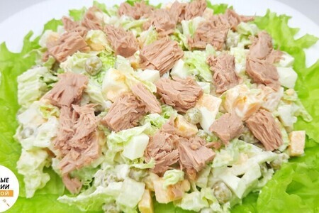Быстрый салат с консервированным тунцом