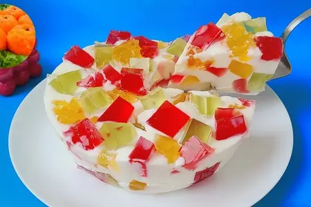 Желейный торт %22Битое стекло%22 без выпечки и духовки 