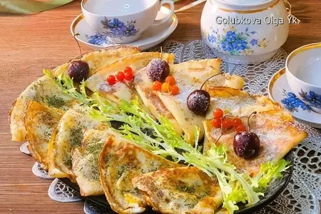 Блинные треугольники с двумя начинками