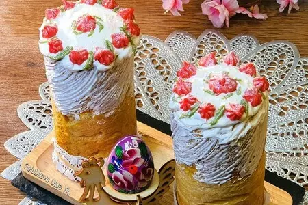 Пасха (кулич) с апельсиновым кремом и глазурью 