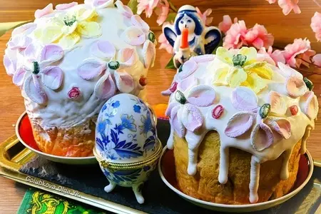 Куличи с зефирными цветами