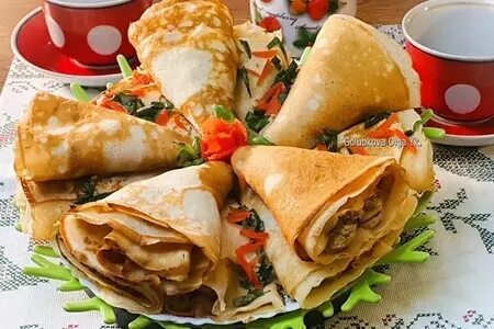 Блины с грибной начинкой