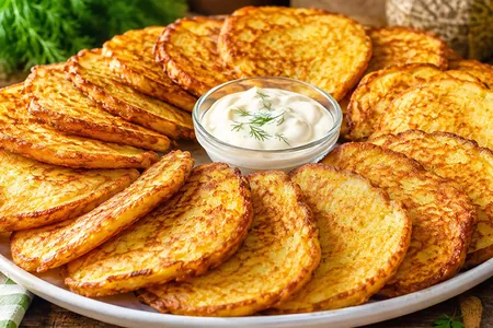 Картофельные оладьи с сочной кабачковой начинкой