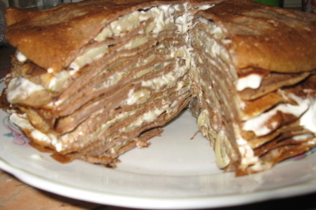 Фото к рецепту: "тортик"печеночный с грибочками