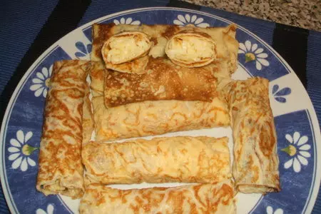 Омлетные блинчики с сыром