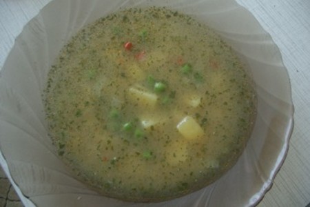 Фото к рецепту: Индийский суп из картофеля с горошком