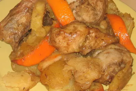 Жареный цыпленок с апельсинами