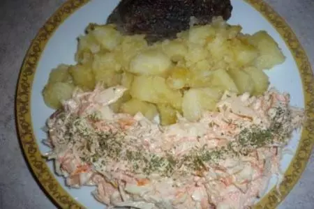 Постный легкий салатик "солнечная улыбочка"