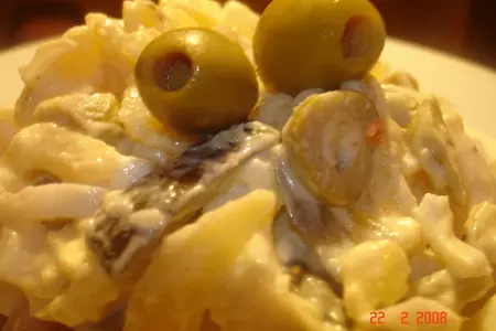 Салат простой из  кальмара