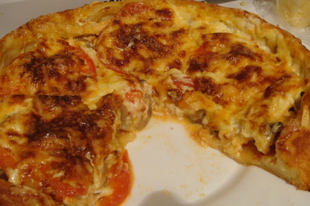 Пицца картофельная с курицей и грибами