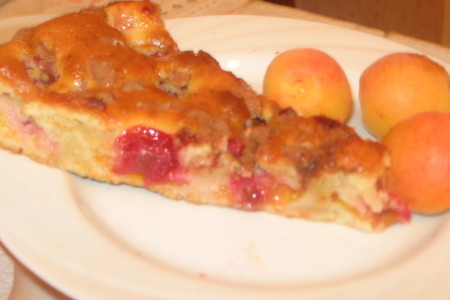 Фото к рецепту: Вишнёво-абрикосовый пирожок