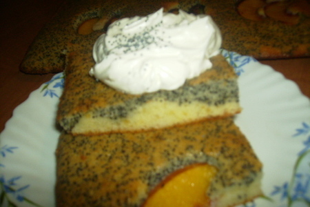 Фото к рецепту: Маковый пирог с персиками