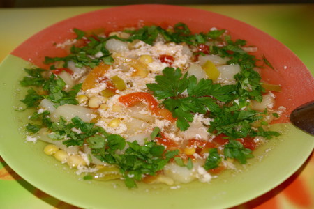 Фото к рецепту: Суп с кукурузой и яйцом по мотивам китайского