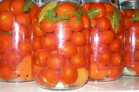 Фото к рецепту: Крохи помидорчики  - маринованные
