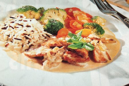 Фото к рецепту: Свининное филе к рису