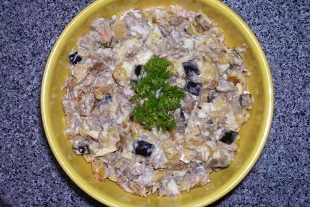 Салат "осень" с тыквой и баклажанами